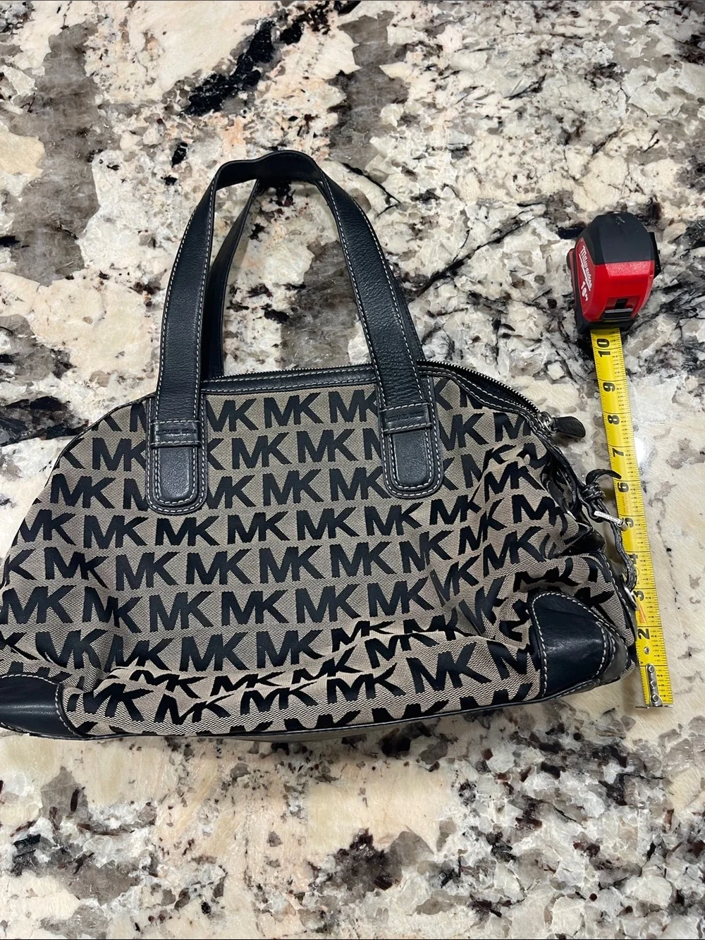 Michael Kors Brown and Black MK Logo Shoulder Bag